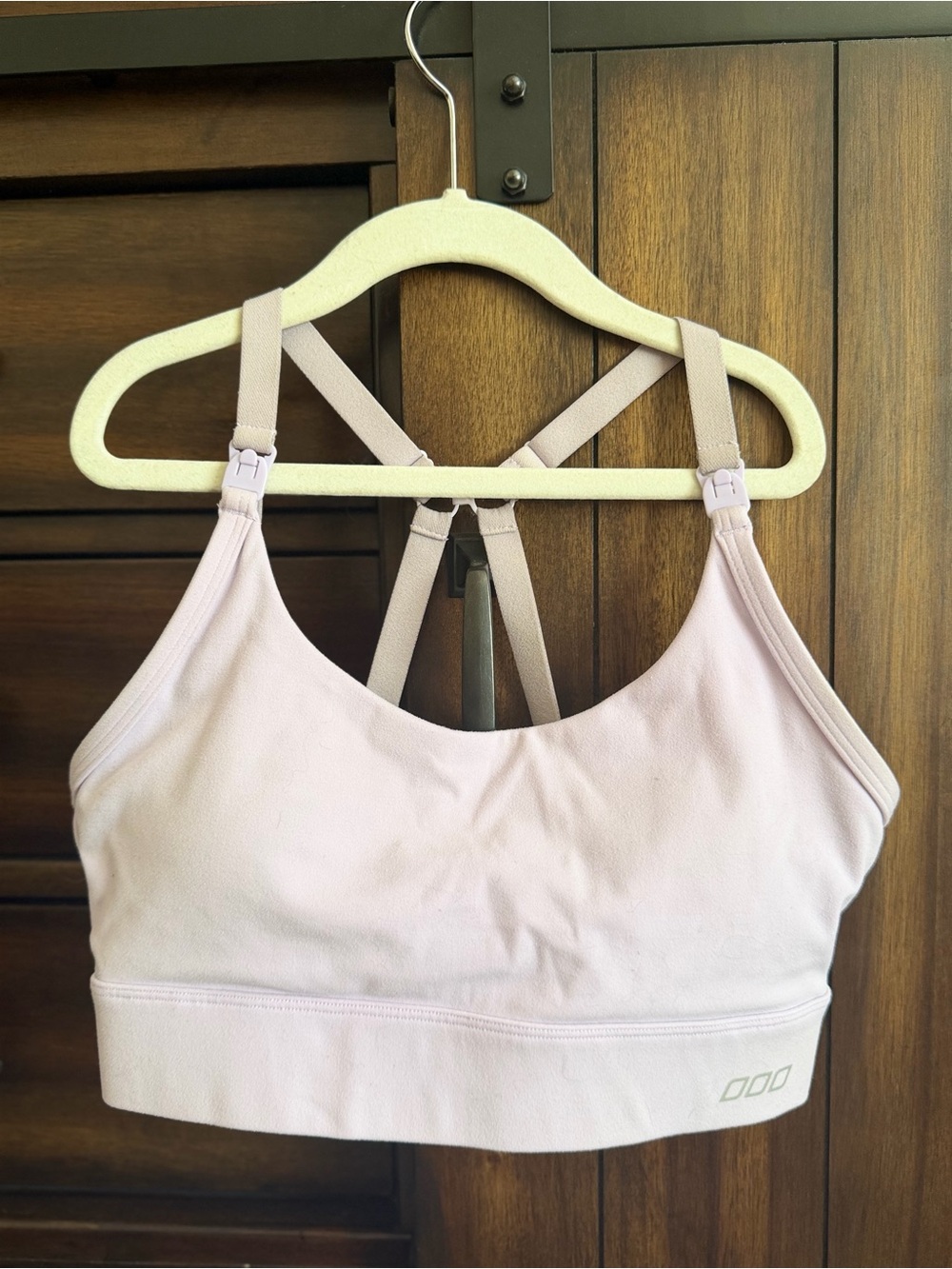 Light Pink Strappy Women's nursing Sports Bra